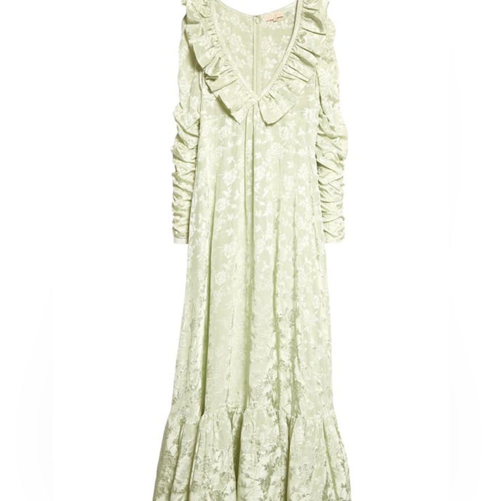byTiMo Floral Jacquard Long Sleeve Maxi Dress